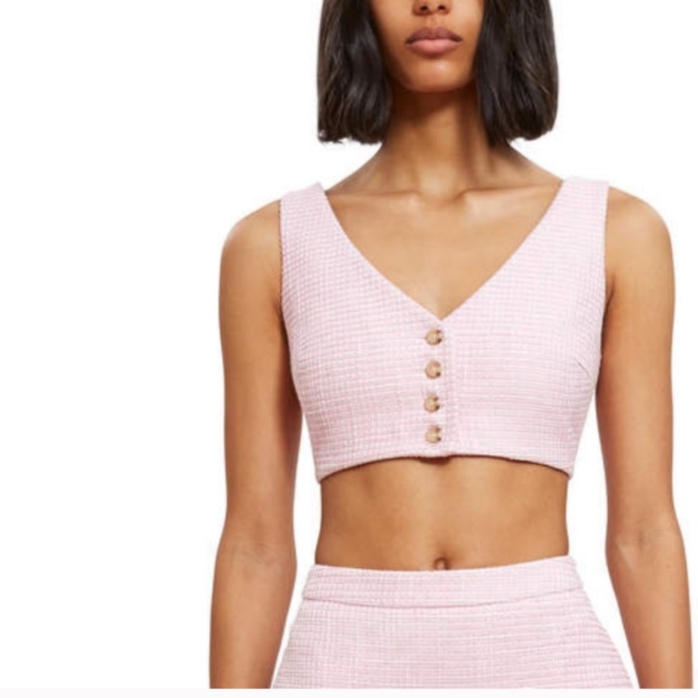 Callipygian Pink Textured Bust Top